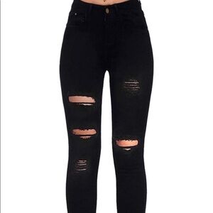 Galmint Black Distressed Jeans bh.